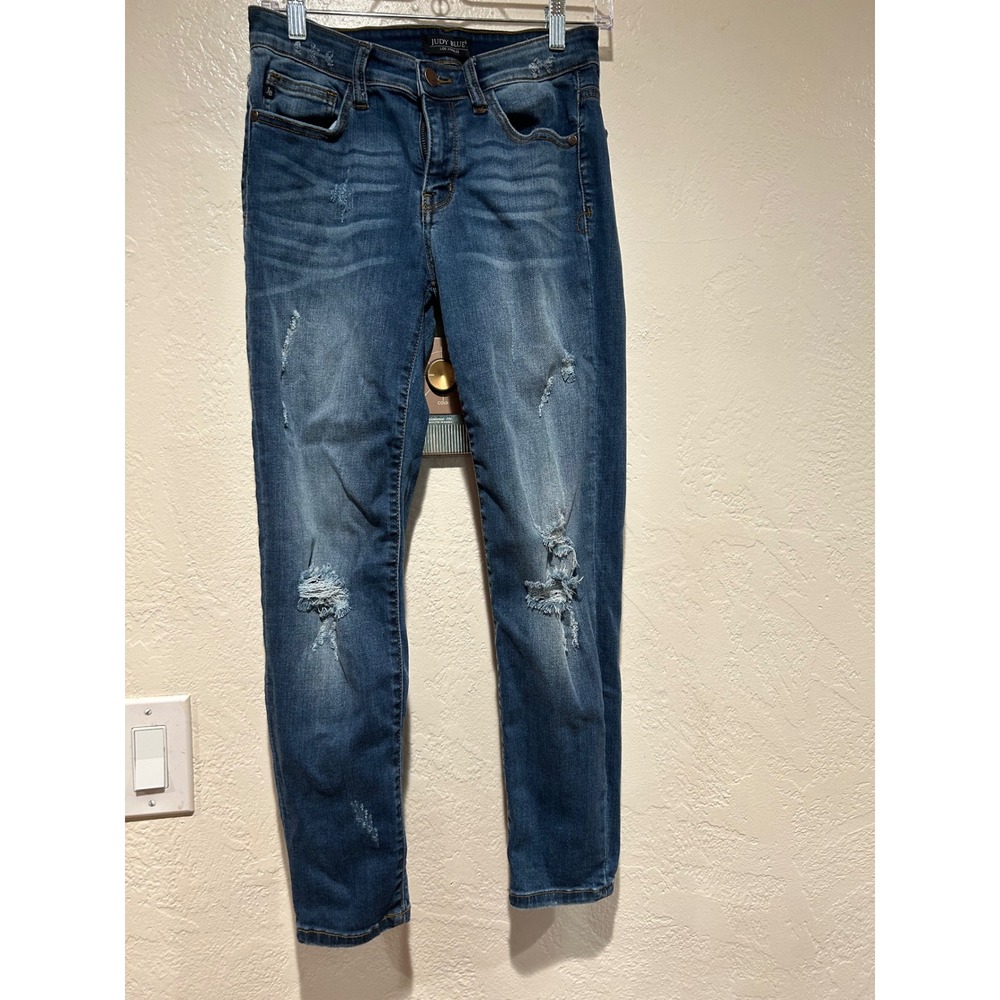 Judy‎ Blue Women Jeans Size 9 29 Relaxed Fit Distressed Blue Denim